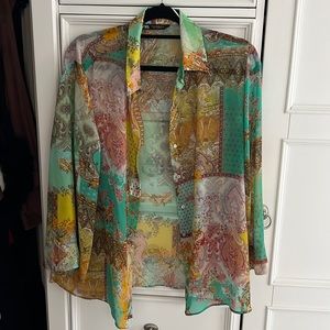 ZARA multi patterned button up